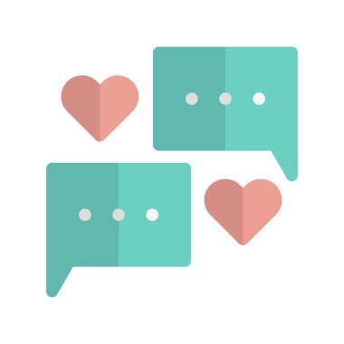 Aşk Sohbeti Düz Işık Vektörü Simgesi Tasarımı