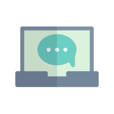 Sohbet Düz Işık Vektörü Simgesi Tasarımı