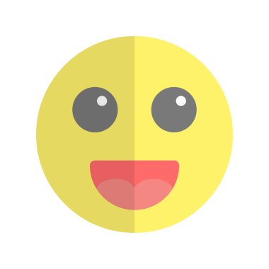 Mutlu Düz Işık Vektör Simgesi Tasarımı