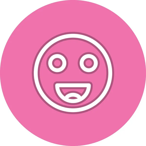 Happy Line Circle Vector Ícone Desig — Vetor de Stock