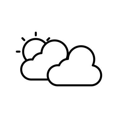 Bulutlu Vektör Satırı Simge Tasarımı