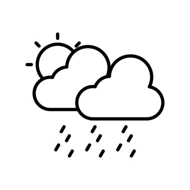 Günlük Yağmur Vektör Satırı Simge Tasarımı