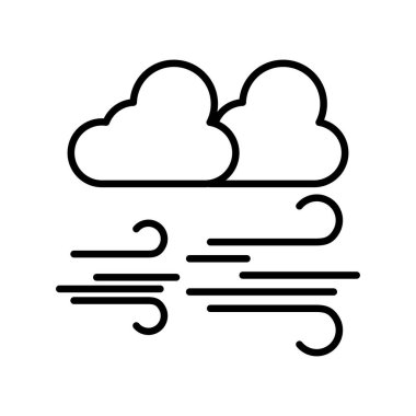 Rüzgar Bulutu Vektör Satırı Simge Tasarımı
