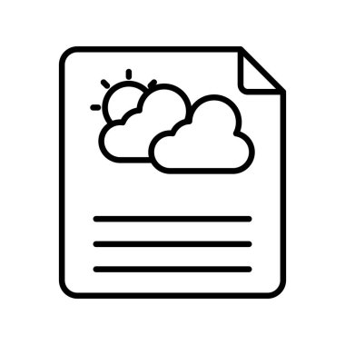 Hava Durumu Tahminleri Vektör Satırı Simgesi Tasarımı