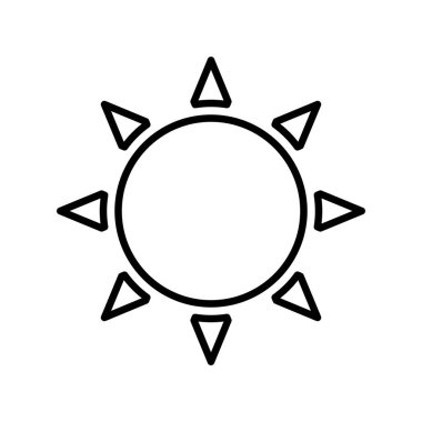 Güneş Vektörü Satırı Simge Tasarımı