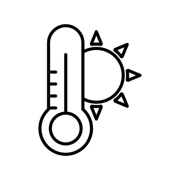 Icône Ligne Vectorielle Temps Chaud Desig — Image vectorielle