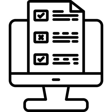 Online Exam Vector Line Icon Desig