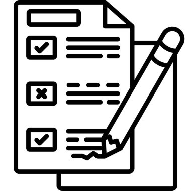 Sınav Vektör Satırı Simge Tasarımı