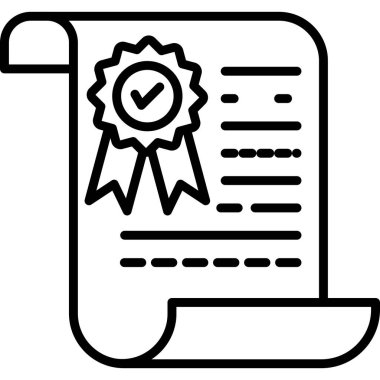 Certificate Vector Line Icon Desig