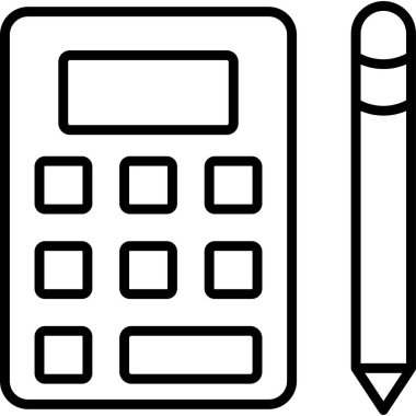 Hesap Makinesi Vektör Satırı Simge Tasarımı