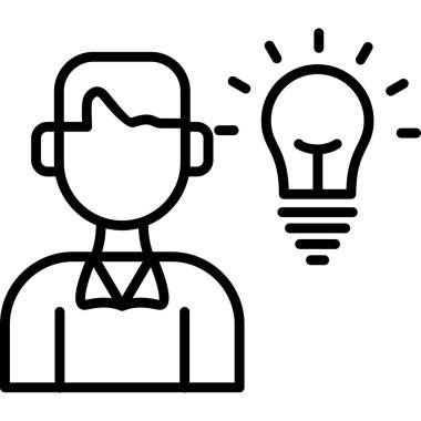 Fikir Vektör Satırı Simgesi Tasarımı