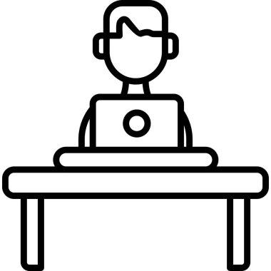 Table Study Vector Line Icon Desig