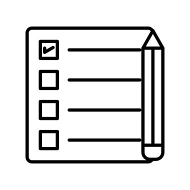 Checklist Vector Line Icon Desig