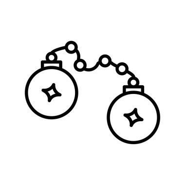 Handcuffs Vector Line Icon Desig