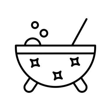Cauldron Vector Line Icon Desig