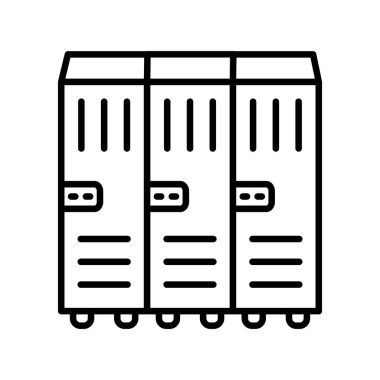 Lockers Vector Line Icon Desig