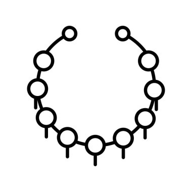  Necklace Vector Line Icon Desig