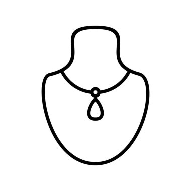 Necklace Vector Line Icon Desig