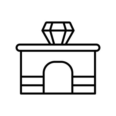 Jewelry Shop Vector Line Icon Desig
