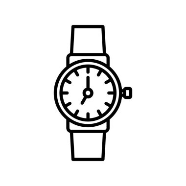 Wristwatch Vector Line Icon Desig
