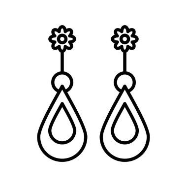 Earring Vector Line Icon Desig