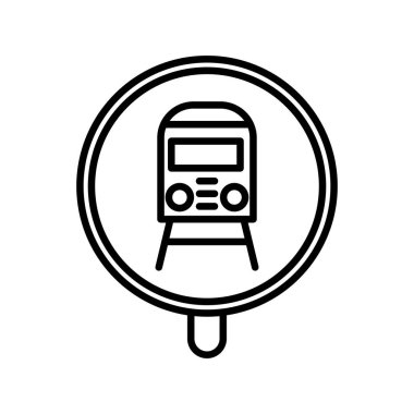 Railway Vector Line Icon Desig