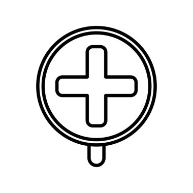 Hastane Vektör Satırı Simge Tasarımı