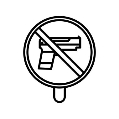 Silah Vektör Satırı Simgesi Tasarımı Yok