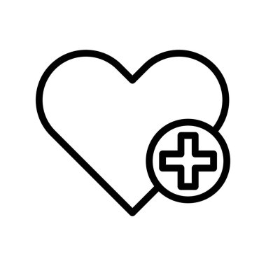 Tıbbi Kalp Vektör Satırı Simge Tasarımı