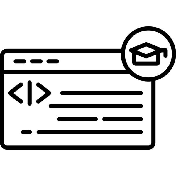 Web Programing Vector Line Icon Desig — Διανυσματικό Αρχείο