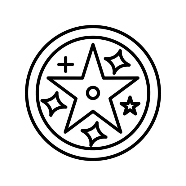 Pentagram Vector Line Icon Desig — Stock vektor