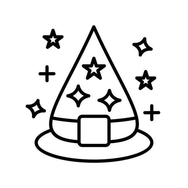 Witch Hat Vector Line Icon Desig — Stock vektor