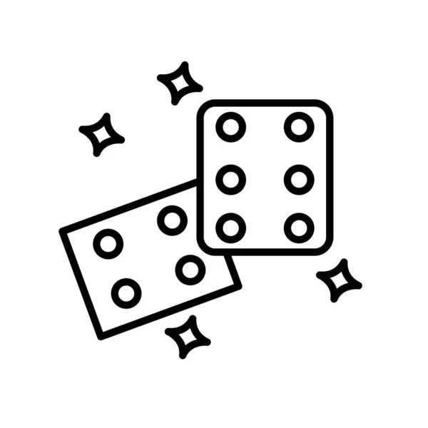 Dice Vector Line Icon Desig — Stock Vector