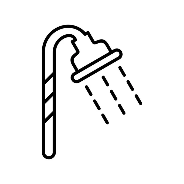 Shower Vector Line Icon Desig — Stock Vector