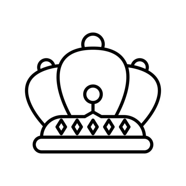 Crown Vector Line Icon Desig — Stock Vector