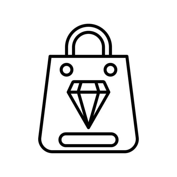 Shoppingväska Vector Line Icon Desig — Stock vektor