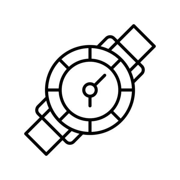 Wristwtch Vector Line Icon Desig — Stok Vektör