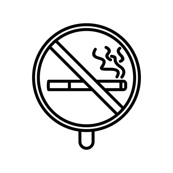 Kein Rauchen Vektor Linie Symbol Desig — Stockvektor