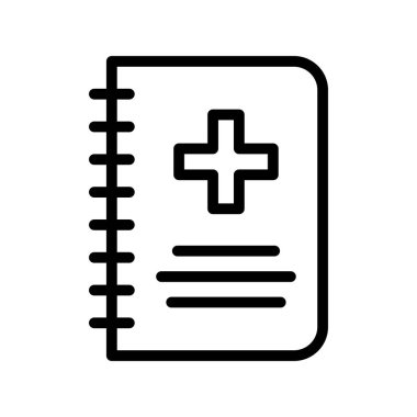 Tıbbi Rapor Vektör Satırı Simge Tasarımı