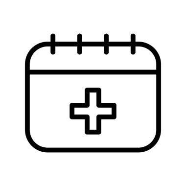  Tıbbi Caledar Vektör Satır Simgesi Tasarımı