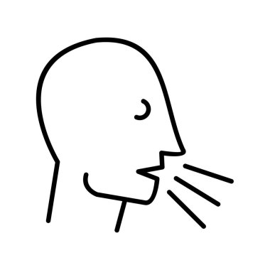 Öksürük Vektörü Satırı Simgesi Tasarımı