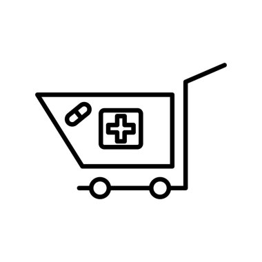 Çevrimiçi eczane Vektör Satırı Simge Tasarımı