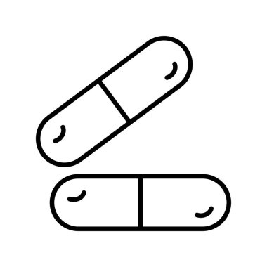 kapsül Vektör Satırı Simge Tasarımı