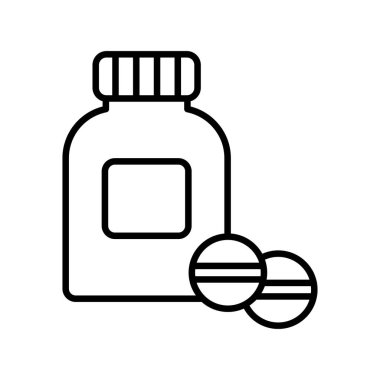 Aspirin Vektör Satır Simgesi Tasarımı