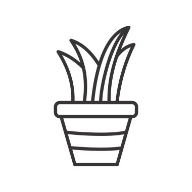 Yılan Bitkisi Vektör Satırı Simge Tasarımı