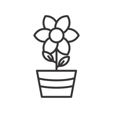Çiçek Vektör Satırı Simge Tasarımı