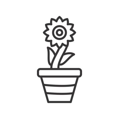 Lotus çiçeği Vektör Satırı Simge Tasarımı