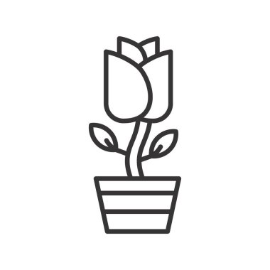 Gül Vektör Satırı Simge Tasarımı