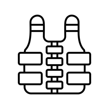 Yelek Vektör Satırı Simge Tasarımı