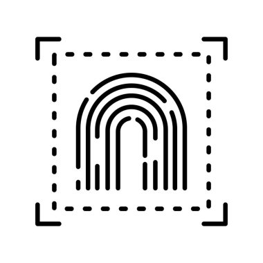 Parmak izi Vektör Satırı Simge Tasarımı